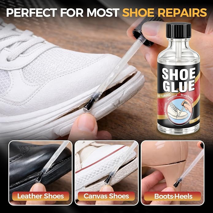 Shoe Glue, Waterproof Clear Shoe Sole Repair Adhesive, Heavy Duty Shoe Glue for Fixing Cracks and Peeling Soles on Boots, Sneakers, Leather, Rubber, and Canvas（30g）