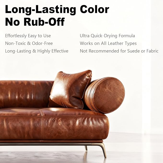Medium Brown Leather Repair Kit, Medium Brown Leather Recoloring Balm, Leather Dye - Restore & Renew Scratch, Faded and Aged Leather & Vinyl Couches, Boots, Car Seats or Leather Furniture