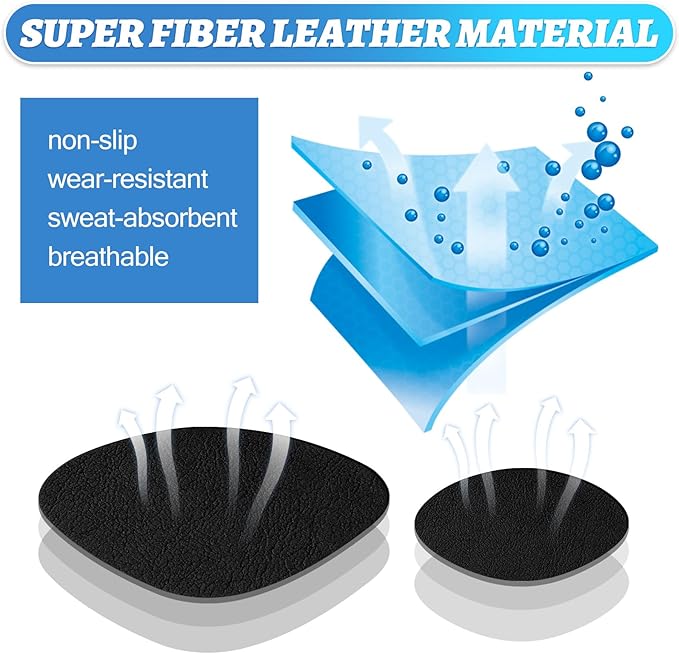 16Pair Shoe Hole Repair Patches, Self-Adhesive, Microfiber Leather, for Sneakers, Leather Shoes, High Heels, Black