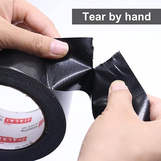 JIALAI HOME Black Heavy Duty Duct Tape, 2 inches x 30 Yards - 5 Pack, 8.27 mil Thickness, Strong, Flexible, No Residue, All-Weather and Tear by Hand - Bulk Value for Repairs