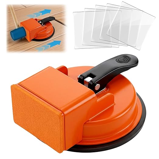 Heavy Duty Floor Gap Fixer Tool, Carbon Steel Material & Enhanced Suction Cup.90°Striking Surface Floor Gap Repair Tools,with 5pcs Sticky Pads for Laminate, Vinyl, Wood Floor Gap Repair Tool
