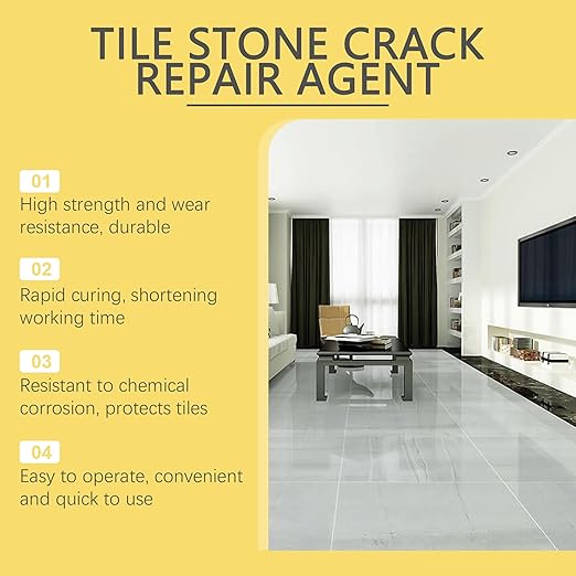 Tile Repair Kit for Chips, Cracks & Surface Gaps, Color Matching Solution for Ceramic, Porcelain & Stone, Easy DIY Application for Floor, Wall, Countertop & Bathroom Surfaces (2pcs)