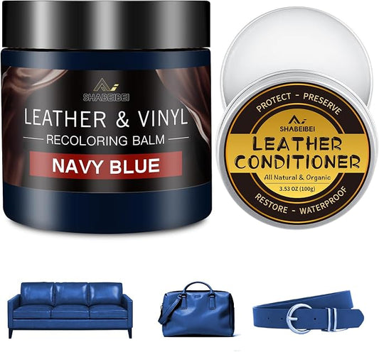 Leather Recoloring Balm and Leather Repair Kit for Furniture, Leather Dye for Couches, Car Seats, Leather Paint & Stain for Sofa, Chairs, Bags, and More
