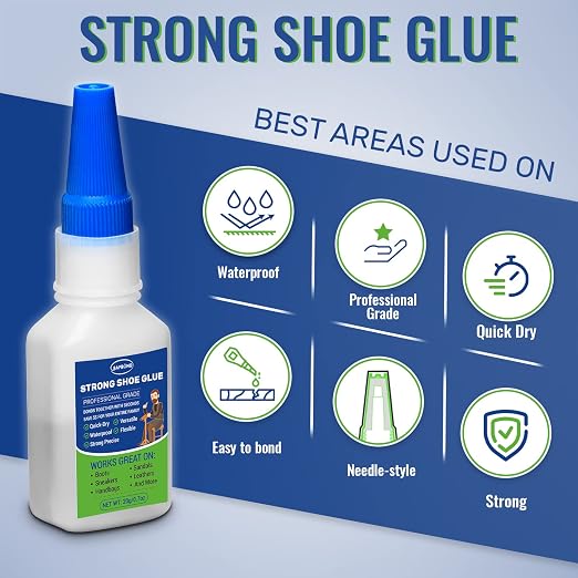 Shoe Glue-Quick Dry Sole Repair Adhesive,Professional Grade Strong Waterproof Clear Repair Glue for Sneakers, Boots,Sandals,Leathers,Handbags and More
