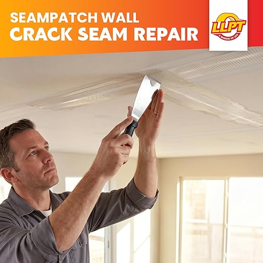 LLPT Drywall Repair Fiberglass Tape 6” x 100 Feet Industrial Grade Extra Strength Fiber Mesh Heavy Duty Self Adhesive for Seam Patch Wall Crack Seam Repair Color White (DRF610)