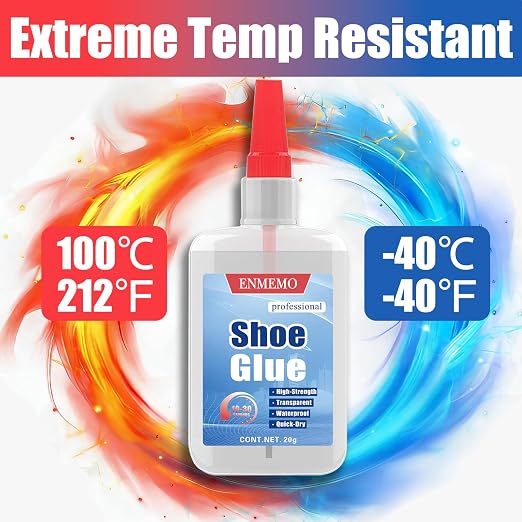 (2-in-1) Shoe Glue with Brush Applicator & Nozzle,Boot Glue,Clear Instant for Sole Repair,Shoe Heel Repair,Bonding Various Materials Such as Rubber,Leather