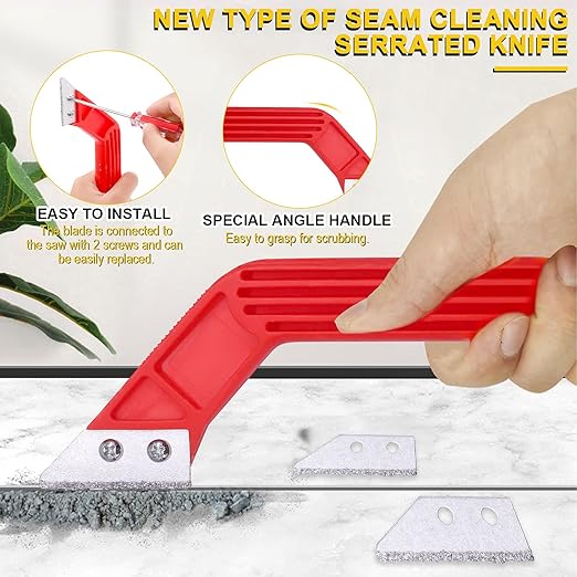 Grout Remover Kit - 22 Pcs Includes Grout Saw, Screwdriver, Dotting Tools, Caulking Tools & Grout Cleaner