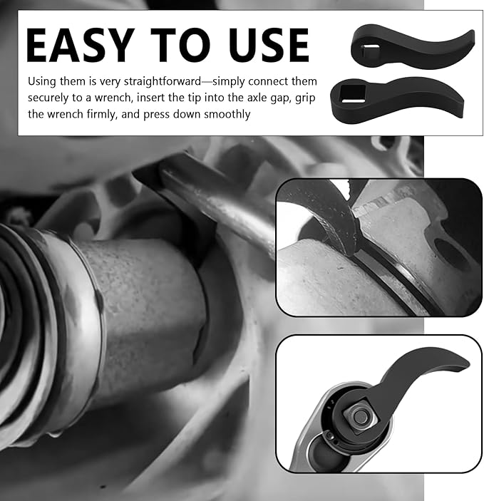 2PCS Pry Bar Wrench Adapter Head,1/2" and 3/8" Square Multi Angle Wrench Adapter,CV Axle Removal Tool as Cow Horn Crowbar Adapters Head Tool for Tight Space/Car Repair