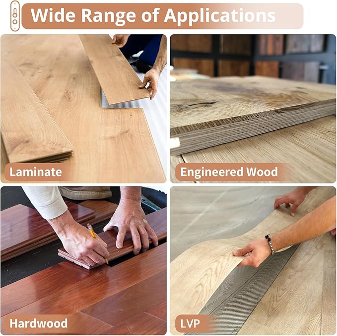 Kamtop Floor Gap Fixer Tool, Nano-Adhesion Plank Grabber for Laminate, Vinyl & Hardwood Floors, Reusable Nylon Flooring Gap Repair Tool with Impact Block, Spare Pad & Sponge for DIY Home Repair