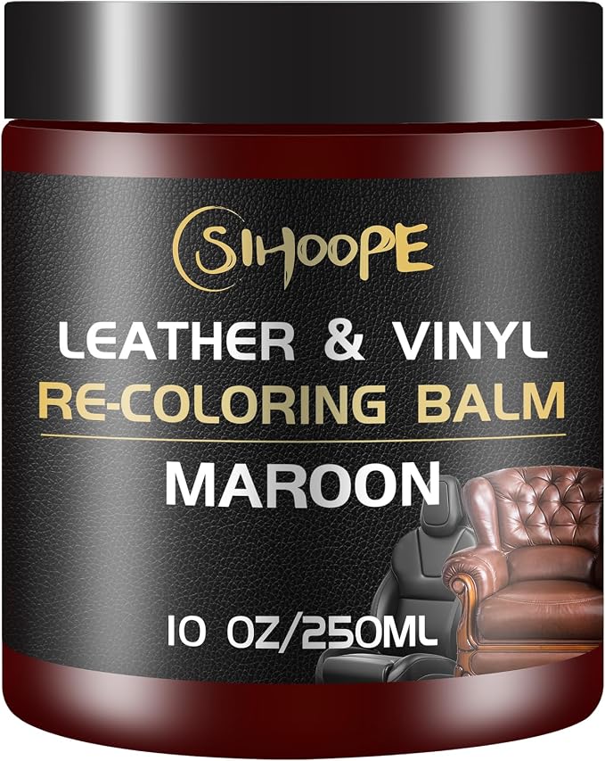 Maroon Leather Recoloring Balm, Leather Repair Kit for Furniture,Leather Dye Couch Paint and Repair,Leather Scratch Remover,Leather Color Restorer for Couches Car Seats Purses Shoes