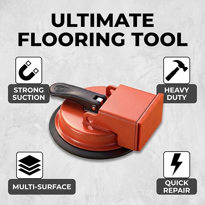Msally Floormate, Floor Gap Fixer Tool, 2026 New Heavy Duty Floor Gap Fixer Tool, Enhanced Vacuum Suction Cup for Laminate, Wood, Tile Gap Repair Tool (Orange)
