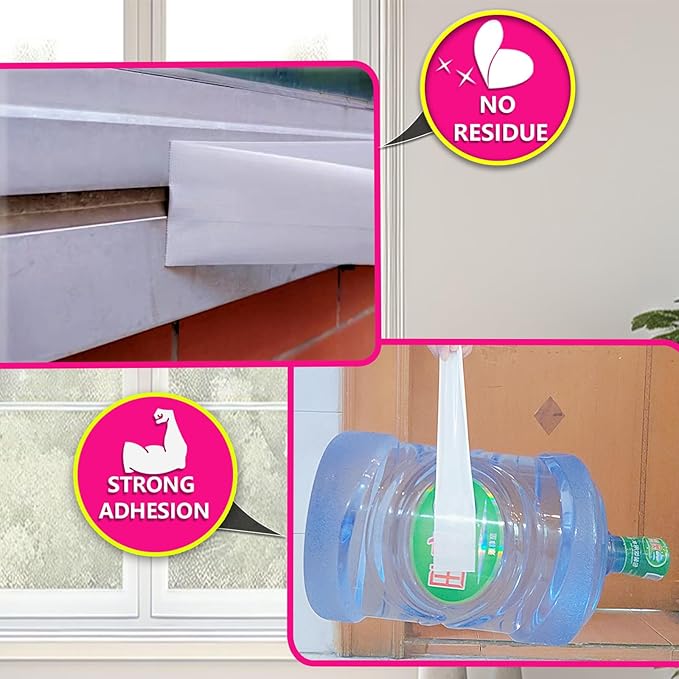 WENSSKKU White Window Weather Sealing Tape 2Inch X 65Ft,Window AC Seal Air Conditioner Sealing Tape,Residue-Free for Keep Out Drafts Cold Air Rain Dust Smog