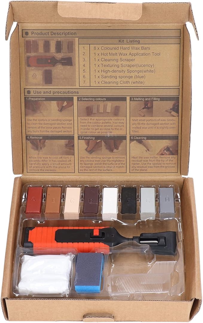 Tile Repair Kit, Porcelain Ceramic Tile Chip Repair Kit for Wall, Electric Heating Pen Wax Block Set, Crack Gaps Repairing Tools for Stone Porcelain