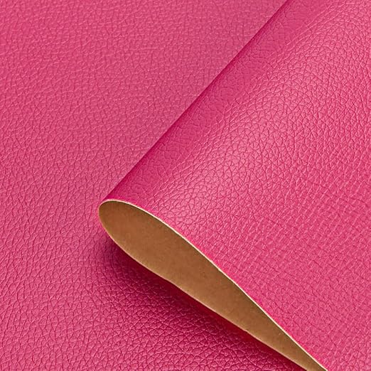 Self Adhesive Leather Repair Patch, 12 x 54 inch Vinyl Leather Repair Patches Kit for Furnitures, Car Seats, Couches, Sofas, Chairs, (Fuchsia)