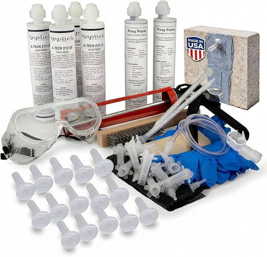 6–10 Ft DIY Foundation Wall Crack Repair Kit, Waterproof Epoxy Concrete Crack Filler, Stops Leaks, 12,000 PSI Structural Strength, Fast Gel Time, Professional-Grade Home Improvement Repair Solution