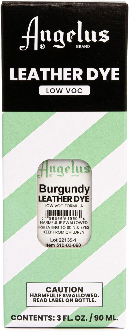 Angelus Leather Dye - Flexible Leather Dye for Shoes, Boots, Bags, Crafts, Furniture, & More 3oz, Dauber Included (Burgundy)
