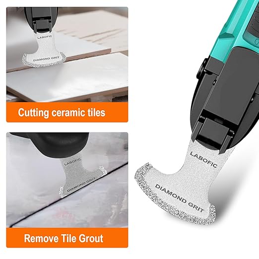3Pcs Diamond Oscillating Blades, Grout Oscillating Multi Tool Swing Diamond Blade, Mortar Cutting Saw Blades for Grout Removal