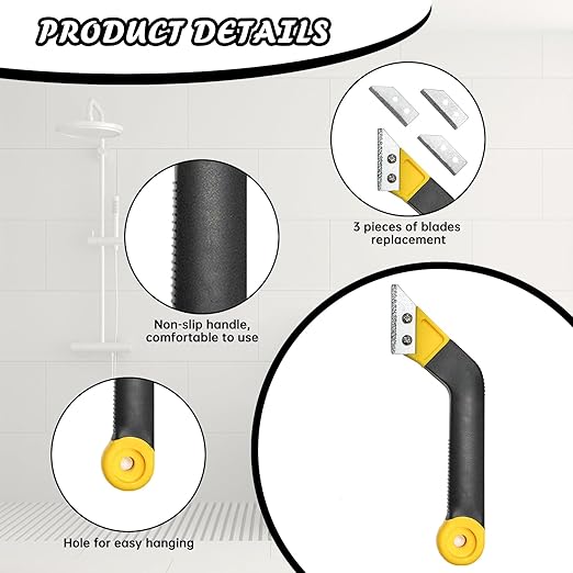 8 Pcs Grout Float Sets Include 9.5 x 4 Inch Molded Rubber Grout Float, 6 Sponge, Angled Tile Saw with 3 Blades Replacement, Removal Tool for Masonry Stucco Drywall Concrete(Yellow)