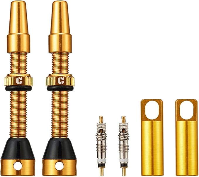 Corki Cycles Tubeless Presta Valve Stem 40 44 55 60 80 100mm with 2PCS Valve Core and 2PCS Remover Tool (Black Red Gold Rainbow)