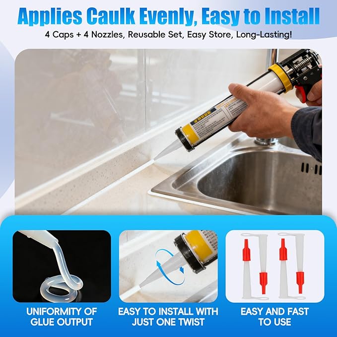 for 23-Piece Caulking Tool Kit, 3-in-1 Grout Removal Tool, Caulk Finishing Tool, Grout Scraper, Reusable Silicone Pads, DIY Perfection for Bathroom, Kitchen & Window, Sink Joints & Frames