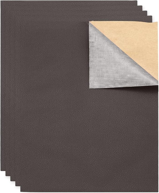 MECCANIXITY 3 Pcs Leather Repair Patch 10"x12" Self-Adhesive Leather Vinyl Repair Tape Kit for Furniture Couches Sofa Chair Car Boat Seats Jackets, Dark Coffee