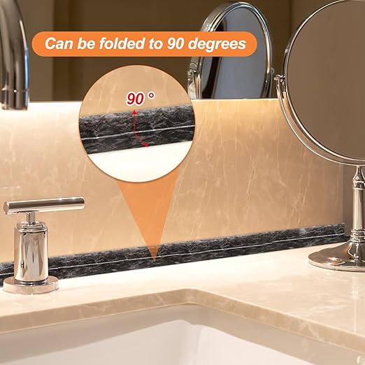 PATIKIL Caulk Tape Waterproof Self Adhesive, PVC Toilet Caulking Sealant Strip Bathtub Caulk Sealing Strip Tape for Bathroom Kitchen Countertop, Ink Painting (1.5 Inch x 16.4 Ft)