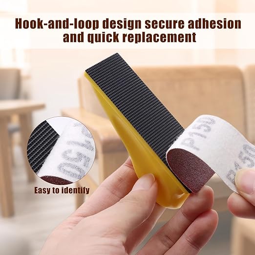 ZEHIQ 3.5”x1” Mini Detail Hand Sander Kit, 130Pcs 40-1000 Grit Hook-and-Loop Aluminum Oxide Sandpaper, Ergonomic Micro Sanding Block for Woodworking, 3D Printing, Metal Polishing & DIY Crafts