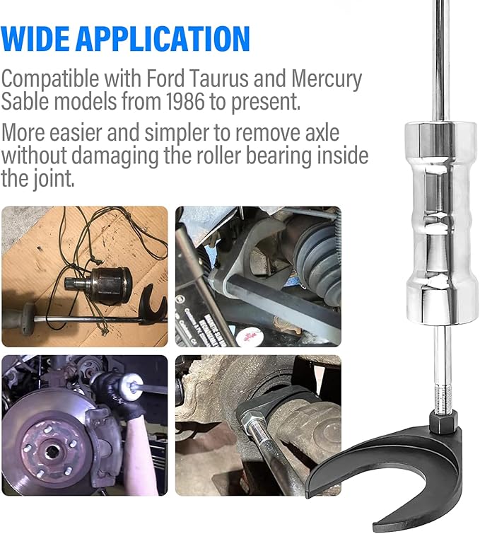 48mm Inner CV Axle Removal Tool with Nut - Front Wheel Drive Vehicles Axle Pulley Attachment For Slide Hammer with 5/8"-18 Threads - CV Joint Puller Fork Adapter Removing Tool Fix Damaged CV Joints