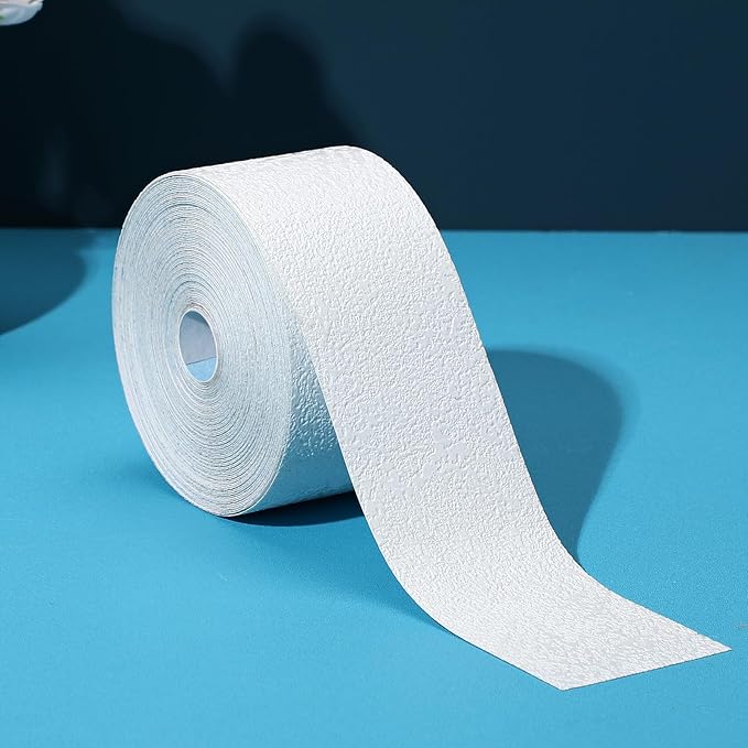 2 Pack Self Adhesive Crack Drywall Joint Repairs Tape 1.5'' x 32' Textured Roll Joint Tape Paintable for Walls Diatom Mud Finish Texture Tapes for Drywall Repair
