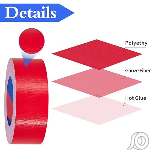 Red Heavy Duty Duct Tape, 2 Inch x 55 Yards, Industrial Grade Waterproof & UV Resistant, Strong Adhesive for Indoor Outdoor Repairs, Crafts, Home Improvement, Moving Packing and DIY Projects