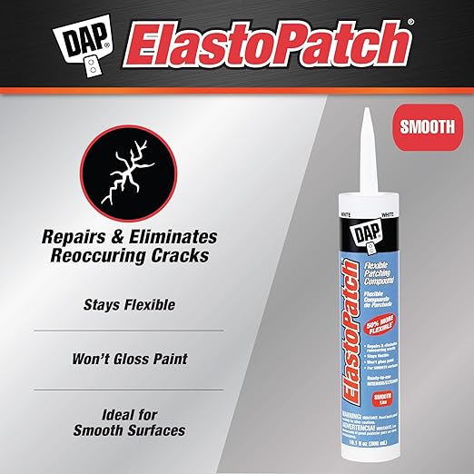 Dap 12276 Elastomeric Patch and Caulking Compound, 10.1-Ounce, White (Pack of 2)