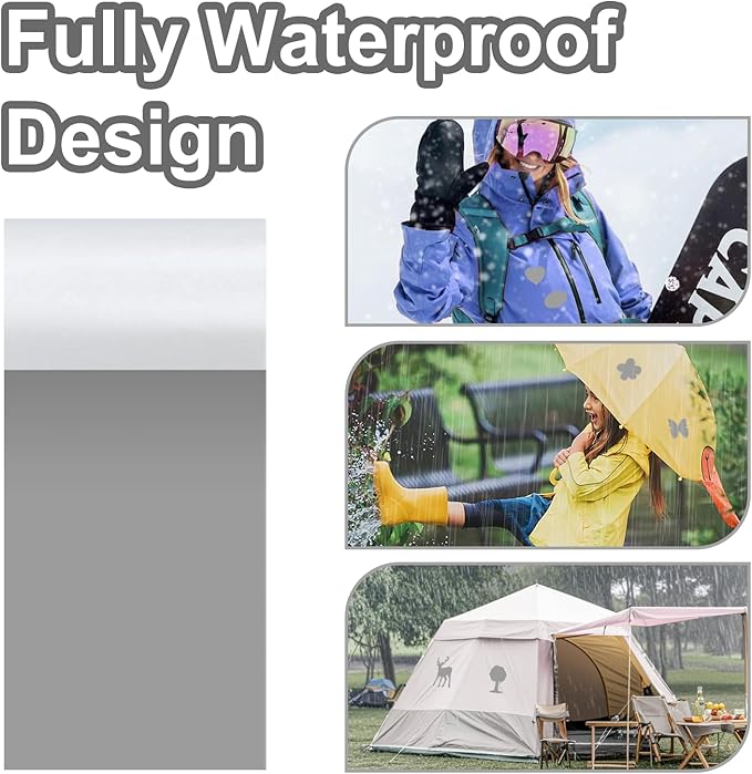 Waterproof Fabric Repair Tape Tent Repair Kit - Outdoor Gear Tenacious Fix Tape Self Adhesive Nylon Patches for Clothes, Tent, Down Jacket, Backpack (78.8 x 3 Inches, Grey