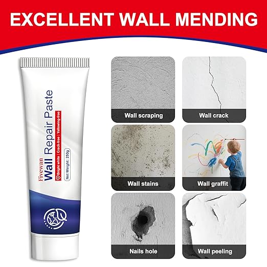 Drywall Repair Kit, Fivewan Wall Patch Repair Kit, Wall Mending Agent with Scraper, Simple Filling of Wall Holes＆Efficient Crack Repair