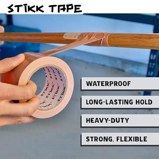 STIKK Duct Tape, White, 3" x 25 Yards, Adhesive Tapes for Repairs, Heavy Duty Waterproof Tape for Household Projects, Commercial HVAC and Construction