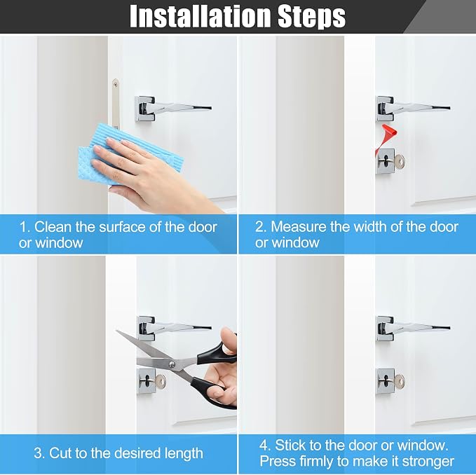 Draft Seal Tape for Doors and Windows 3 in x 10 Ft Silicone Weather Stripping Extra Thick 2mm Door Seal Strip with Strong Adhesive Draft Insulation Stopper Side Seal - White