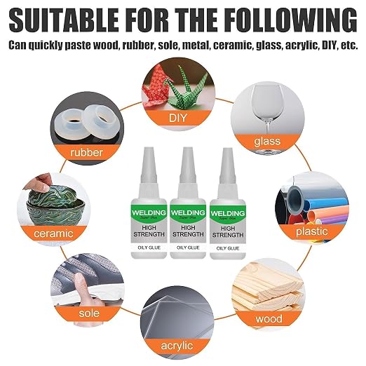 Jue-Fish Multifunctional Glue Welding High-Strength Oily Glue, Universal Super Glue Gel, Instant Bonding, Strong Adhesion, Repairs Last Long Time for All(50g/4PCS)