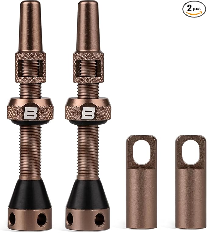 BWSHLF Tubeless Presta Valve Stem 40/44/55/60/65/70/80/100 mm, Super Light Alloy Presta Valve Stem Kit with Valve Core Remover Tool and Valve Stem Caps - Multiple Color and Size Options(Pair)
