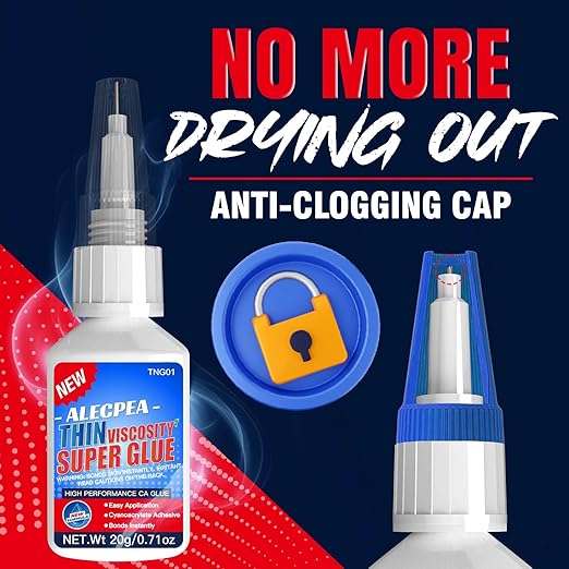 20g Thin CA Glue (2-3 CPS), 2-5 Second Cure Time - Ideal for Hobbies and Precision Work: Woodworking, Model Making (Cars, Airplanes), Pen Turning, Inlays, and Surface Stabilization