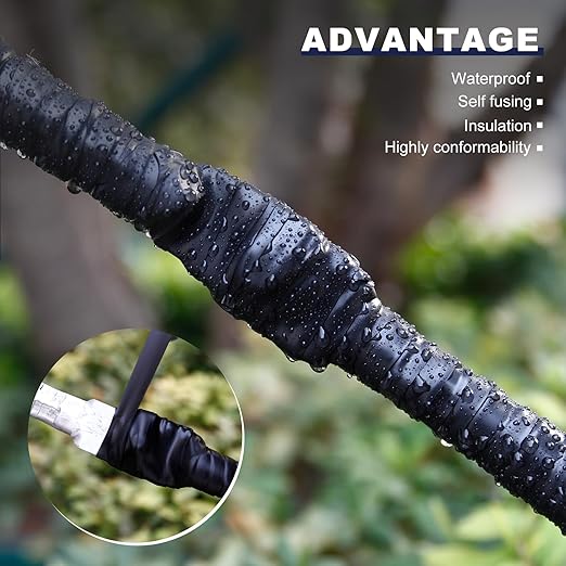 Self Amalgamating Rubber Splicing Tape - 3/4 Inch 10 Yards General Purpose Waterproof High Voltage Self Fusing Electrical Insulating Tape