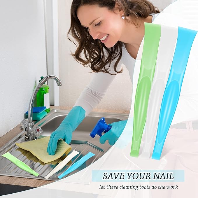 Honoson Non-scratch Plastic Scraper Tool Carbon Fiber Plastic Cleaning Tool Pen-shaped Stiff Scraper for Kitchen Sticker Scratch Cleaning