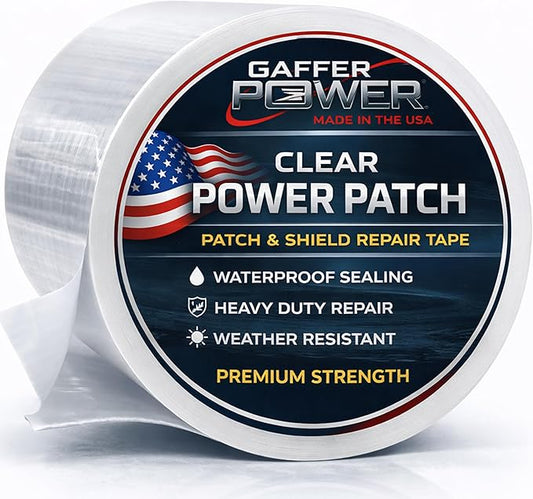 Gaffer Power Clear Butyl Seal Tape 4” x 5 FT – Transparent Waterproof Leak Repair Tape for Roof, Gutters, Pipes & RV – Heavy Duty, Flexible, Weatherproof, Made in USA