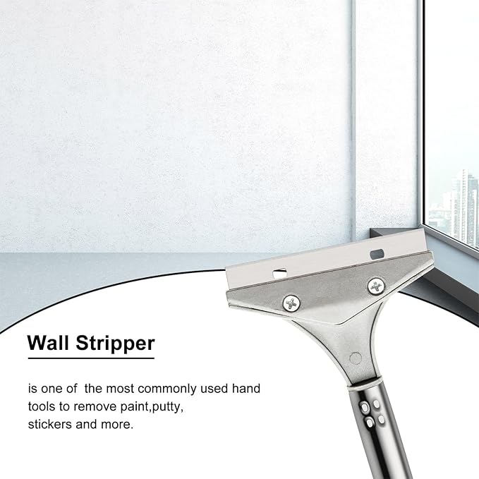 Mudder 4 Inch Razor Blade Scraper Tool Wallpaper Floor Tile Paint Removal Smoothing Scraper Tool with Replacement Blade for Removing Wallpaper Sticker Glue Floor Adhesive(Black,6 Pcs)