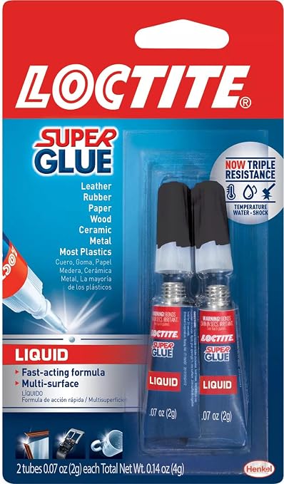 Loctite Super Glue Liquid, 2g Tube (Pack of 12) Instant Adhesive for Plastic, Wood & Metal, Clear Superglue with Precision Nozzle, Quick‑Dry Formula - 24 Tubes Total