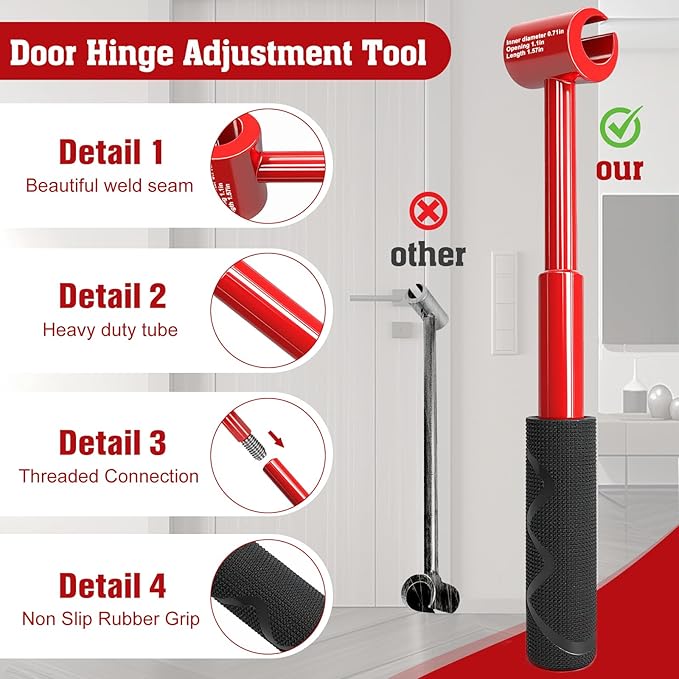 Vdsfand 4 in 1 Door Hinge Adjustment Tool Kit Door Gap Adjustment Tool for Precise Hinge Gap Adjustment Upgraded Hinge Gap Adjusting Wrench for Installation and Repair of Residential and Commercial