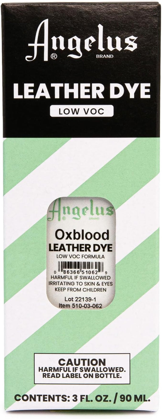 Angelus Leather Dye - Flexible Leather Dye for Shoes, Boots, Bags, Crafts, Furniture, & More 3oz, Dauber Included (Oxblood)