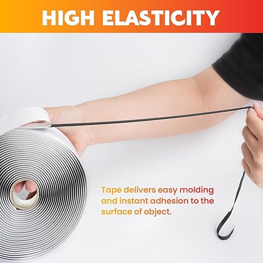 LLPT Butyl Tape White 1/2 Inch x 33Ft Tight Seal for Leak Proof EPDM RV Repair Window Glass Boat Sealing Roof Pipe Patching(WST053)
