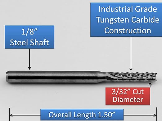 Grout Removal Tool Tile Cutting Bit Variety Set 1/8-Inch, 3/32-Inch, 1/16-Inch