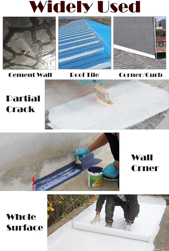 LLPT Waterproofing Membrane Anti-Fracture Fiberglass Fabric Tape 3 Feet 3 Inch x 66 Feet(1 Meter x 20 Meters 215.3 Sqft) Water Barrier Roll for Tile Shower Floor Roof (FWR110M)