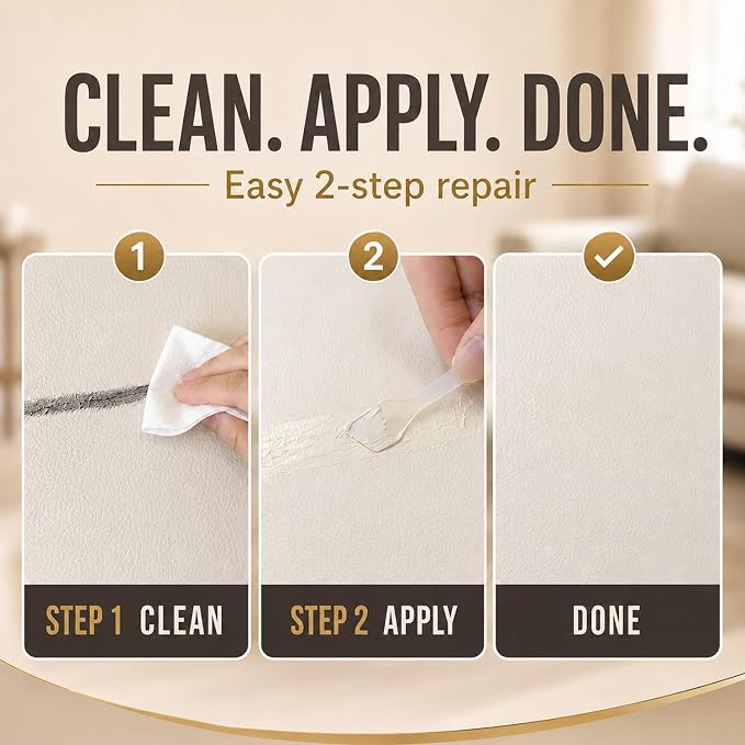 ARCSSAI ARCSSAL Neutral Color Leather & Vinyl Repair Kit – DIY Couch, Furniture & Car Seat Repair, Restores Genuine, Faux & Bonded Leather, Fix Scratches, Tears & Cracks