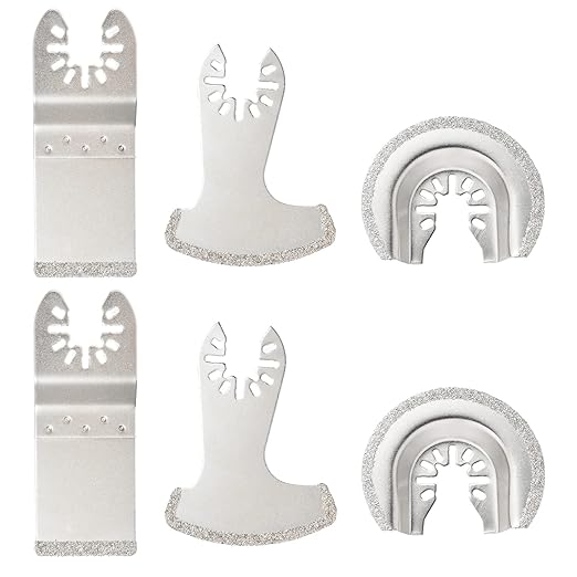 Ettonsun 6 Pieces Diamond Oscillating Tool Blade Set, Multi Tool Mortar Cutting Saw Blades Precise for Grout Removal